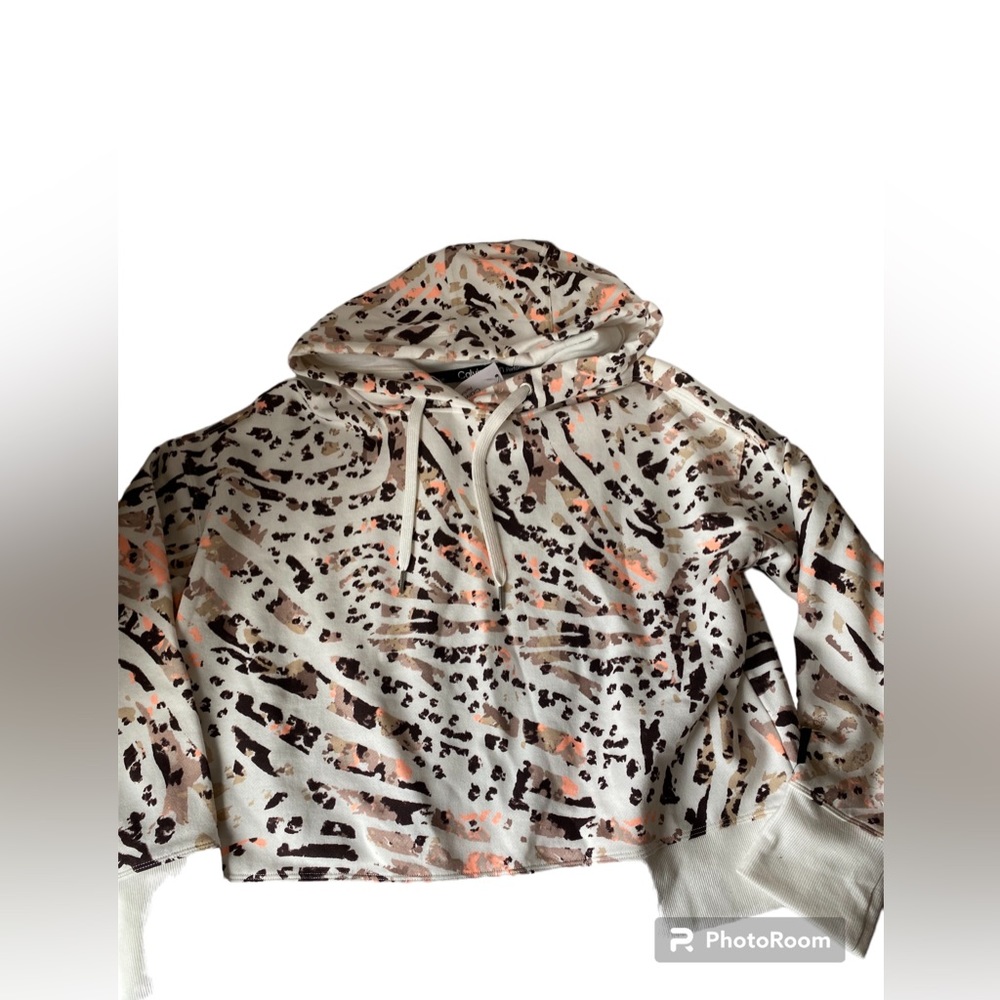 Calvin Klein Performance Women’s Hoodie White Black Pink Size Large New